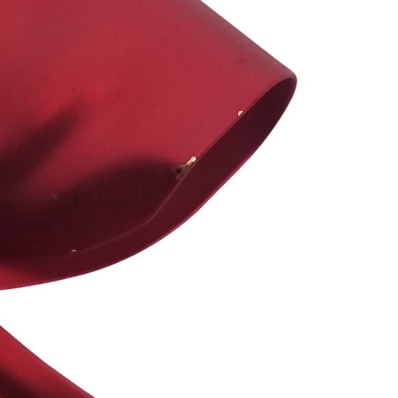 VINTAGE CHRISTMAS SATIN RED & GOLD RIBBON BOW BROOCH - Picture 4 of 4